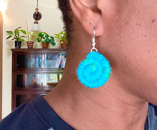 Aqua Blue Swirl Earrings